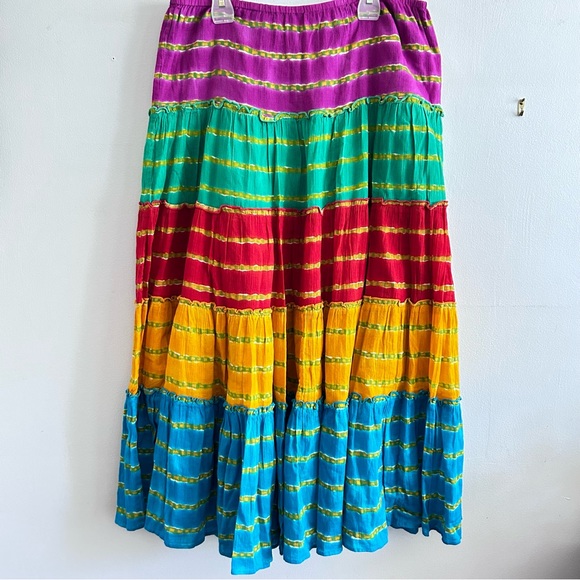 Lauren Ralph Lauren Rainbow Maxi Skirt Boho PS - Picture 3 of 6